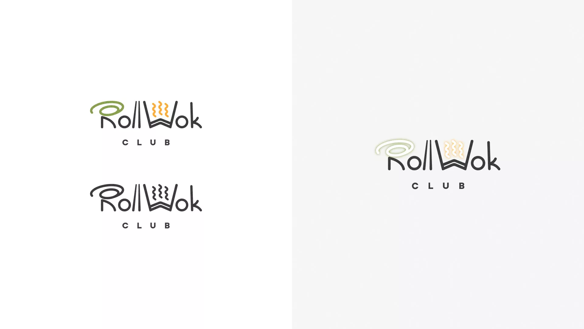 Разработка логотипа и фирменного стиля суши-бара «Roll Wok Club» в Воротынске